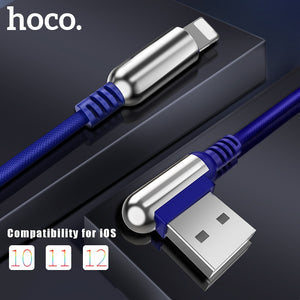 USB Cable for Apple 2.4A Fast Charging Cable Zinc Alloy 90 Degree for Apple iPhone 8 7 6 5 X XS Max XR iPad Data Sync Wire - virtualelectronicsstore.com