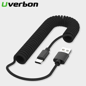 Micro USB Type C 8 Pin Cable Retractable Spring Cable For iPhone X Samsung S9 Fast Charging Charger Data Cable Wire Cord Adapter - virtualelectronicsstore.com