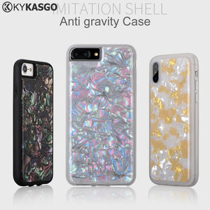 Luxury cowry Anti Gravity Phone Bag Case For iPhone X 8 7 6S Plus Antigravity TPU PC Magical Nano Suction Cover Adsorbed Case - virtualelectronicsstore.com